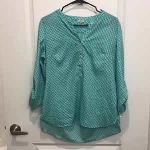 Mint green quarter sleeve blouse